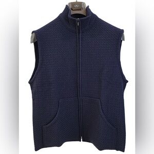 NWOT Maurizio Baldassari Men's Navy Zip-Up Sweater Vest